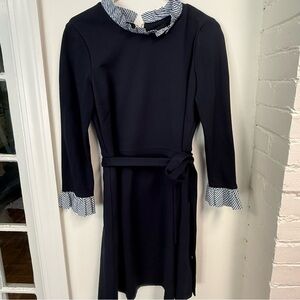 1901 Nordstrom Navy Blue with Ruffle Collar and Sleeves